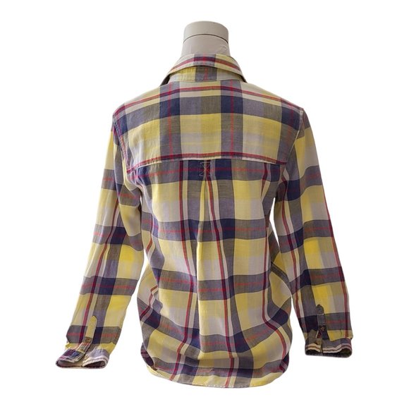 AE Yellow and Blue Boyfriend Fit Long Sleeve Button Up - Size Small - Picture 2 of 6